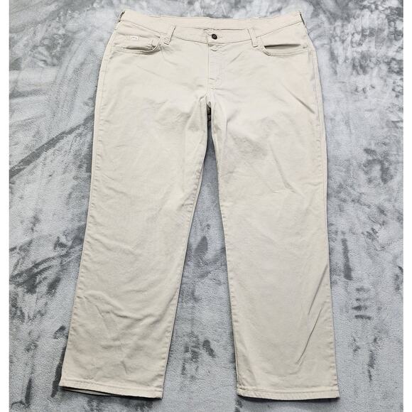 Riders Jeans Womens 22W PETITE Beige Tan Straight Leg Stretch Denim Casual - Picture 1 of 14